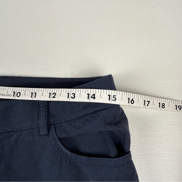 Akris Punto Pants Women Size 6 Blue Straight Ankle Trousers Career Cotton Chino - Picture 6 of 8